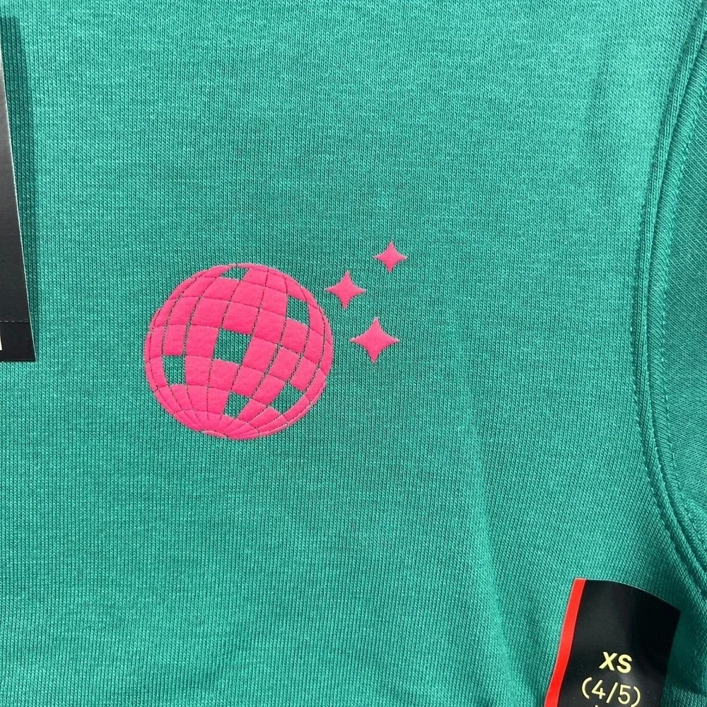 Art Class Girls XS 4/5 Green Hoodie NWT Jolly Era Disco Ball Christmas